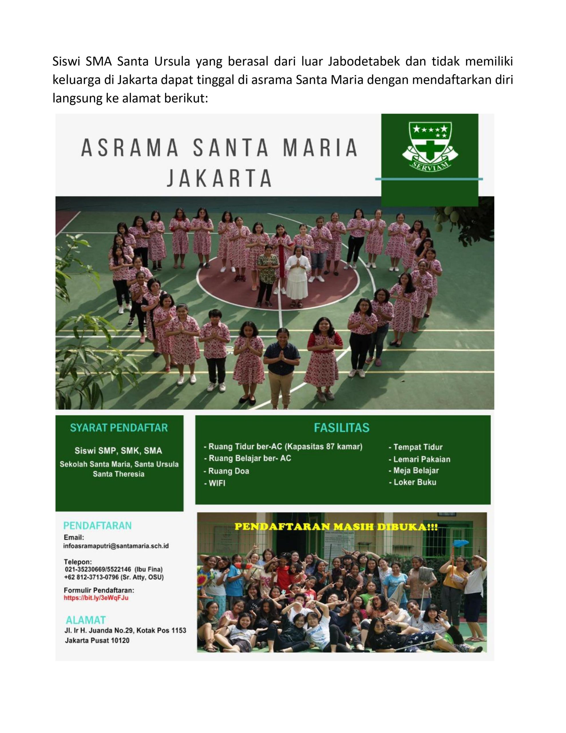 Kerja Sama Asrama Santa Maria