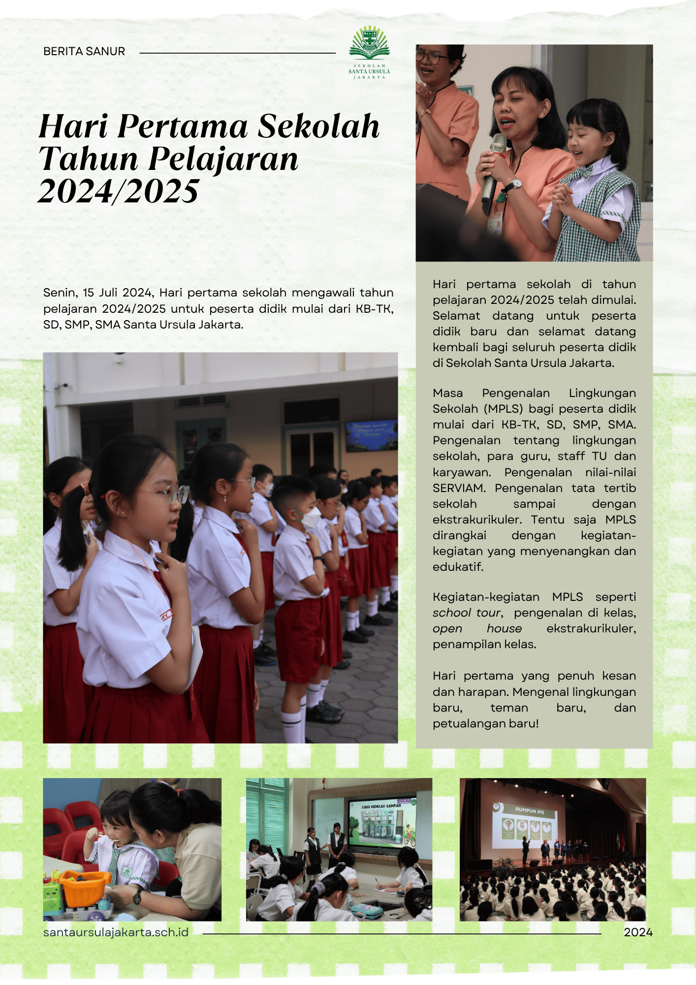 Hari Pertama Sekolah Tahun Pelajaran 2025/2025