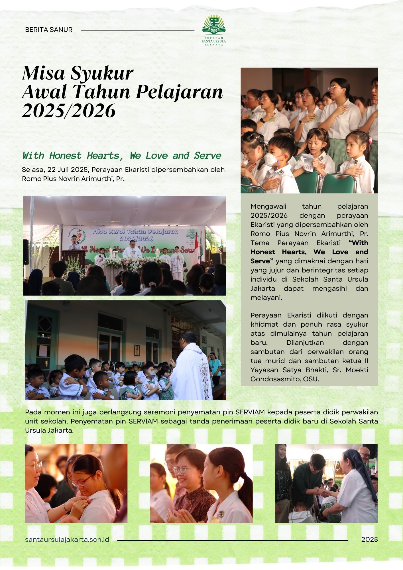 Misa Syukur Awal Tahun Pelajaran 2025/2026
