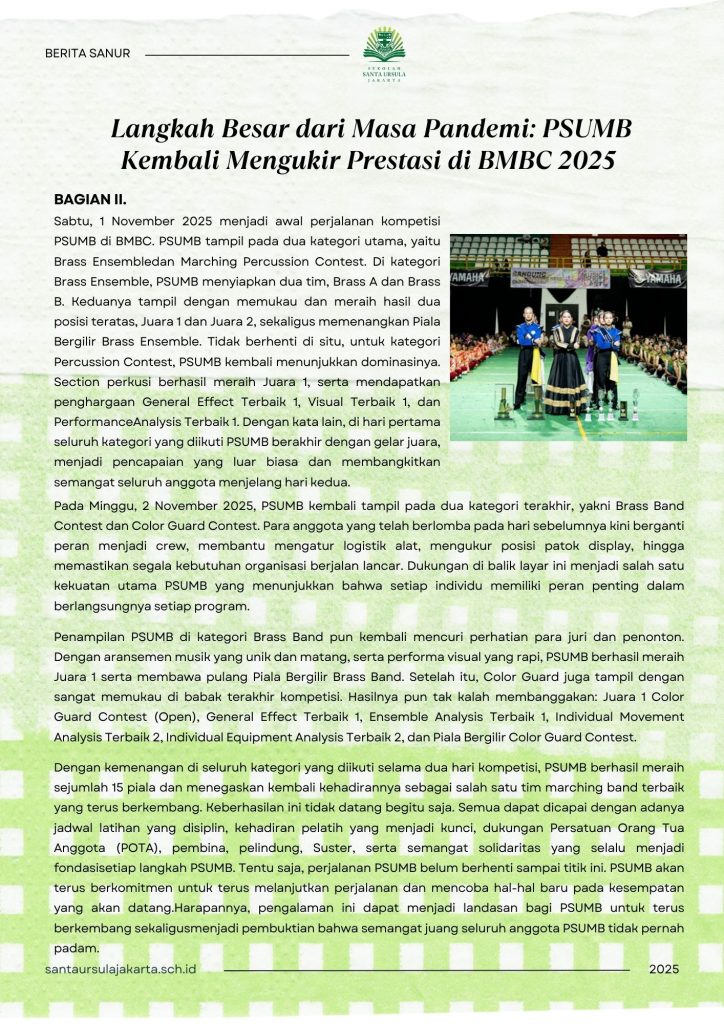 Bag. II – Langkah Besar dari Masa Pandemi: PSUMB Kembali Mengukir Prestasi di BMBC 2025