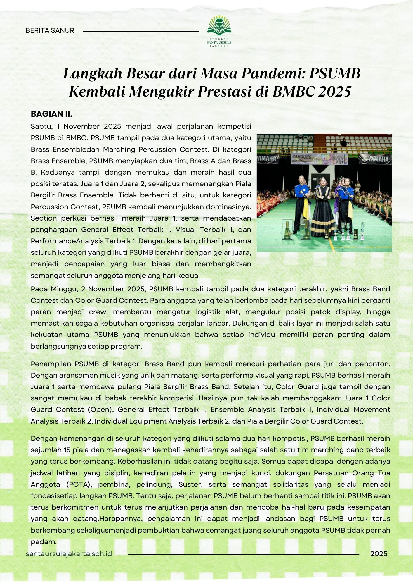 Bag. II – Langkah Besar dari Masa Pandemi: PSUMB Kembali Mengukir Prestasi di BMBC 2025