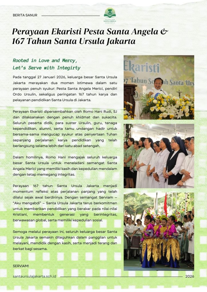 Perayaan Ekaristi Pesta Santa Angela & 167 Santa Ursula Jakarta