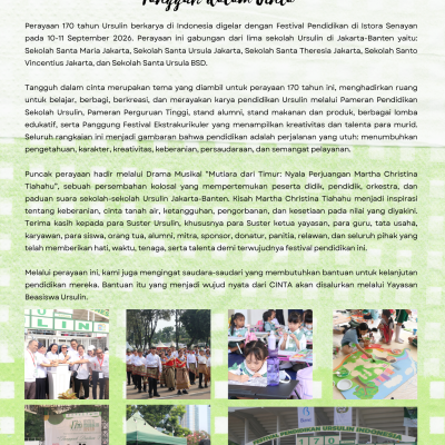 Festival Pendidikan 170 tahun Ursulin di Indonesia