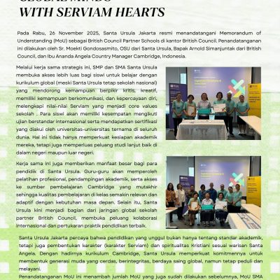 Penandatanganan MoU Santa Ursula Jakarta x British Council Indonesia